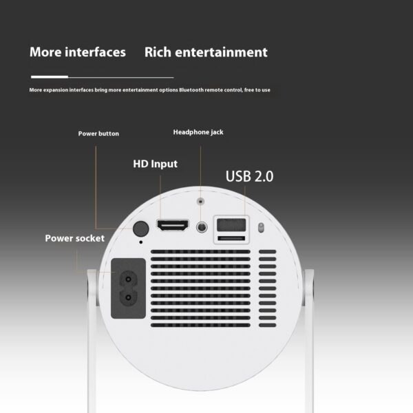 Portable Projector Small Straight Projector For Home Use 180 Degrees Projection Angle Automatic Focus Home Video Projector - Image 6