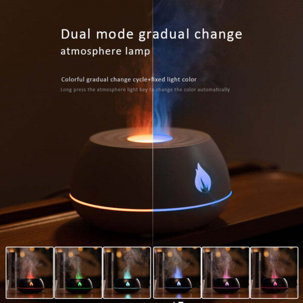 Flame Humidifier Aromatherapy Diffuser 7 Colors Light Home Air Humidifier 130ML USB Room Fragrance Essential Oil Diffuser - Image 4