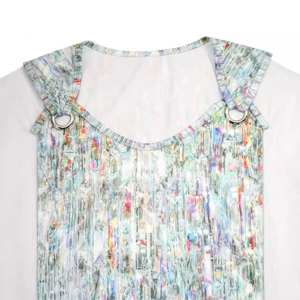 Women's Fashion Metal Buckle Printed Sleeveless Top - Image 3