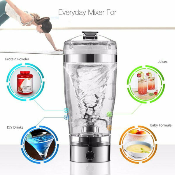 Electric Protein Shake Stirrer USB Shake Bottle Milk Coffee Blender Kettle Sports And Fitness Charging Electric Shaker Cup - Image 6