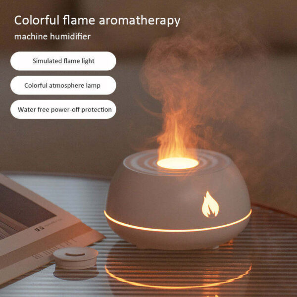 Flame Humidifier Aromatherapy Diffuser 7 Colors Light Home Air Humidifier 130ML USB Room Fragrance Essential Oil Diffuser - Image 3